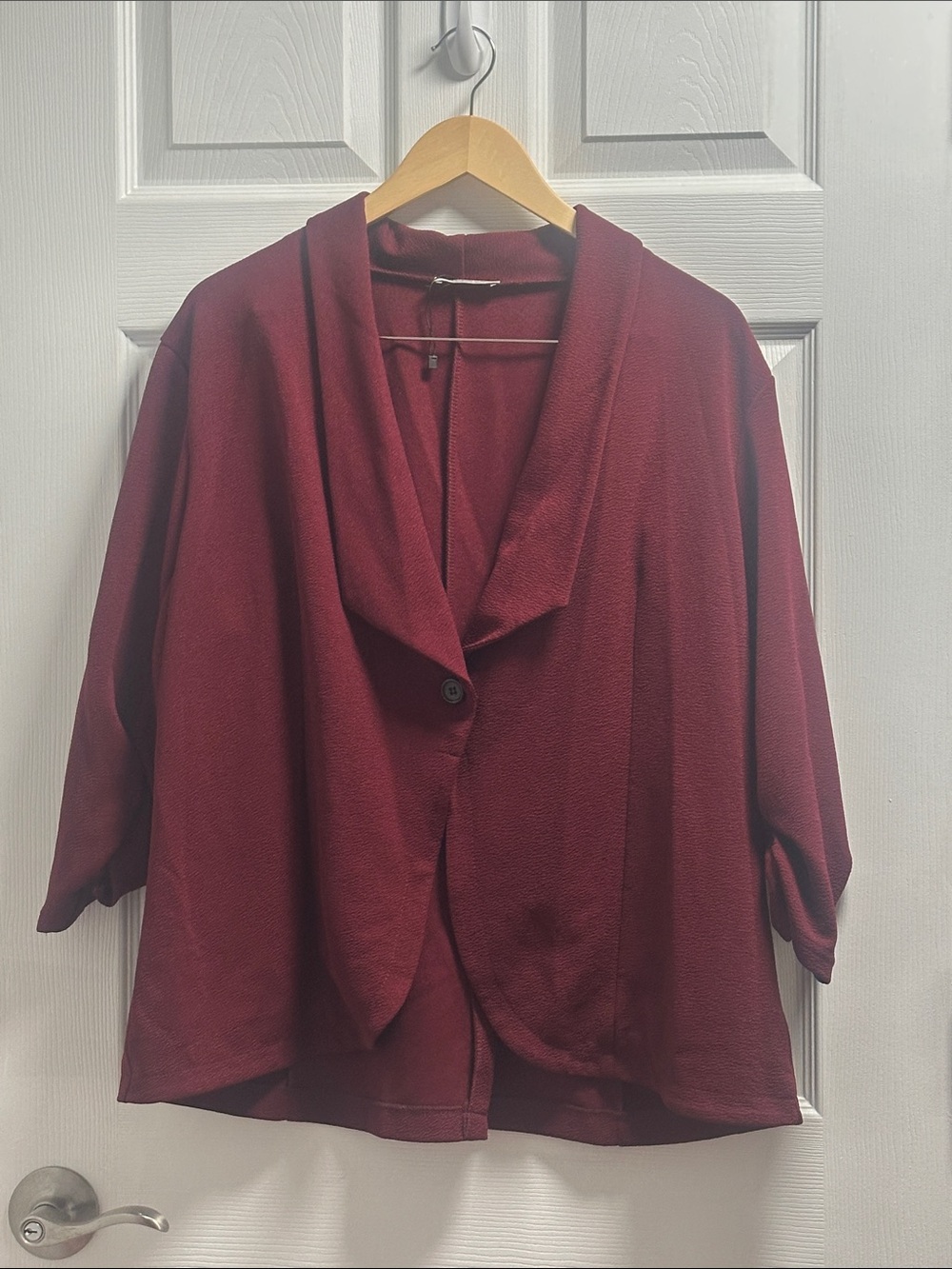 Women's Shawl Collar Cardigan in Deep Wine